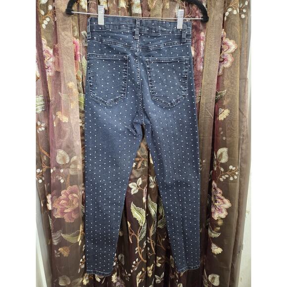 Top Shop Moto Jamie High Rise Skinny Denim Jeans Rhinestone Women Size 28 - Picture 13 of 13